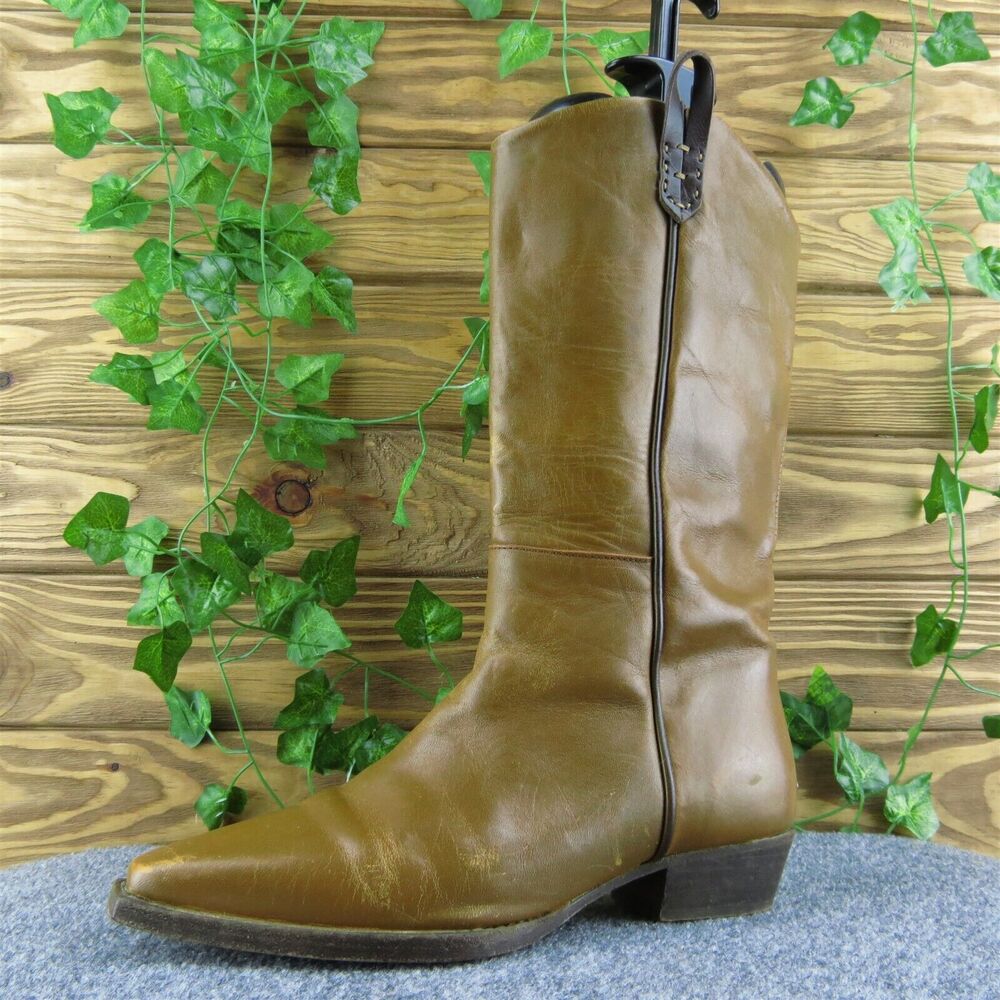 We The Free Women Western Boots Brown Leather Zip Size 39 Medium